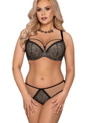 Biustonosz Soft Biustonosz Semi Soft Model VB-323 Black/Beige - Vena