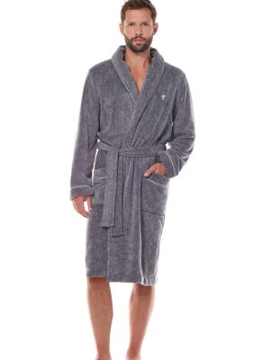 Szlafrok Męski Model Pegasus Long 2451 Grafit - L&L collection