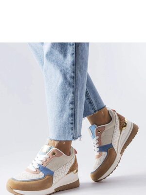 Beżowo-niebieskie sneakersy Mireault - Solea