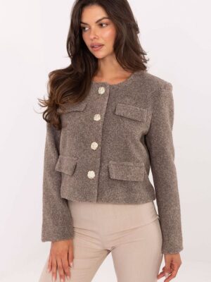 Żakiet IT-KR-FL9586.64 Dark Beige - Rue Paris