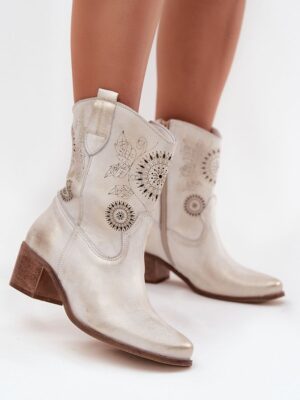 Botki Model Zazoo 3844 Gold Przecierany - Step in style