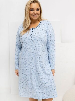 Koszula Nocna Plus Size Model DU-KN-FP-604.10 Light Blue - Forever Pink