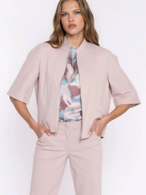 Jeansowa luźna kurtka Z101 Beige - Nife